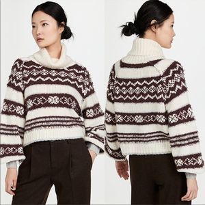 Free people check me out turtle neck chunky sweater size xl